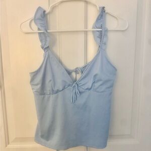 H&M Sky Blue Camisole with Ruffle Straps